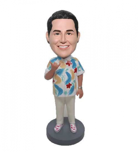 Hawaii style bobblehead doll