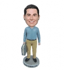Personalized bobbleheads with suitcase