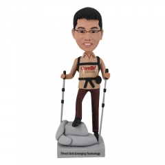 Custom Backpacking/backpacker bobblehead with glasses