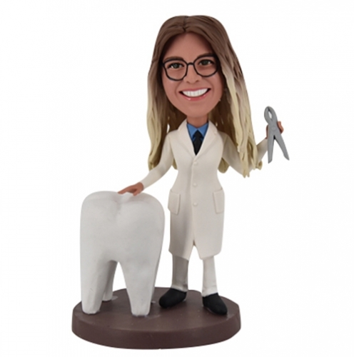 Custom Bobblehead for dentist with big tooth