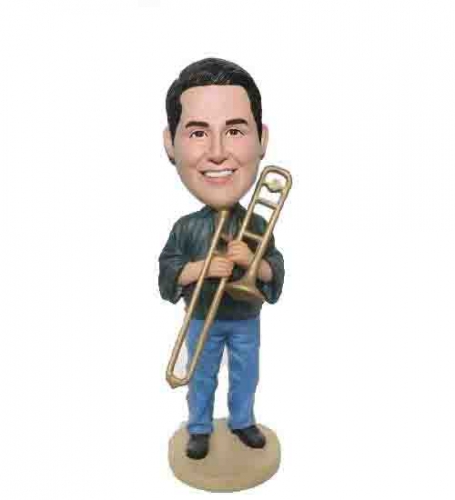 Trombonist bobblehead doll