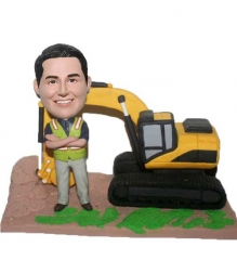 Excavator custom made bobble head