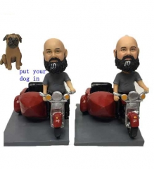 Custom Motorcycle bobble head with side car