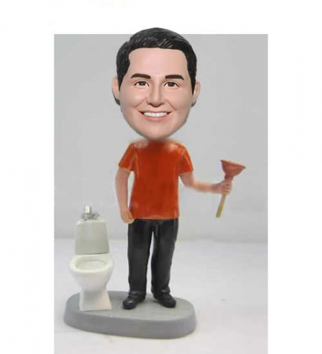 Funny bobbleheads Wash The toilet