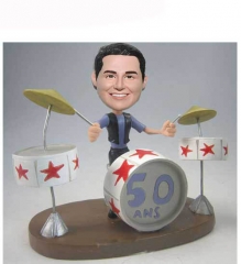 Personalized drummer bobblehead look like you