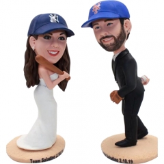 Custom baseball wedding bobbleheads