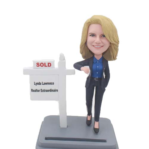 Custom bobblehead doll for sales woman lender realtor