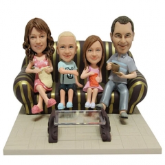 Custom family bobbleheads for Christmas