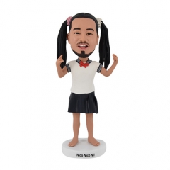 Custom bobblehead male in skirt