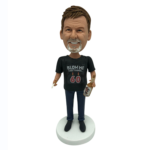 Custom bobbleheads with cigar and beer
