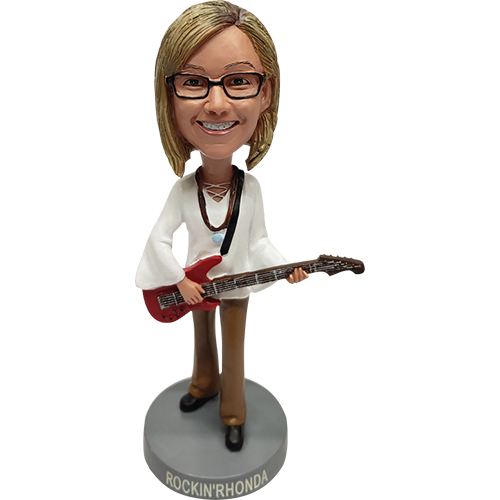 Female Rocking bobblehead Guitar Rocker