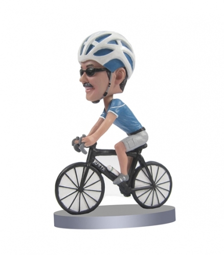 Custom bobbleheads biker on bike/bicycle Cyclists