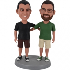 Custom bobbleheads for two men brothers friends