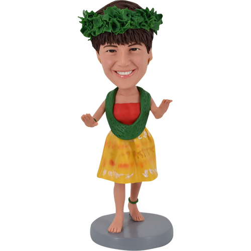 Personalized Bobbleheads Hawaiian with Lei