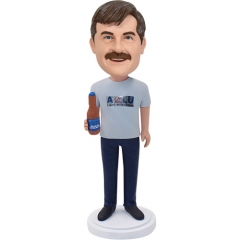 Bobblehead doll with alcohol