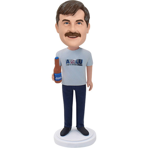 Bobblehead doll with alcohol