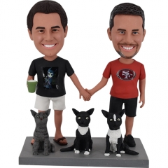 Custom bobbleheads Same Sex Wedding Gay with dog