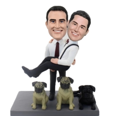 Custom Gay Wedding bobbleheads Cake Toppers