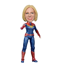 Captain Marvel Bobblehead action figure with real face