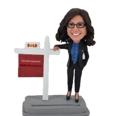 Custom bobblehead doll for sales woman lender realtor