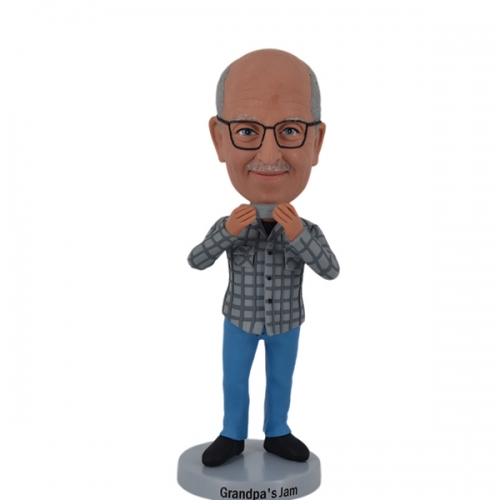 Music bobbleheads with harmonica