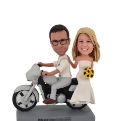 Personalized harley davidson wedding cake toppers