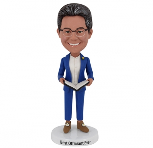 Female Wedding Officiant Bobblehead