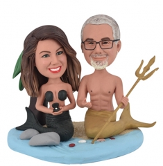 Custom Bobbleheads Mermaid Couple