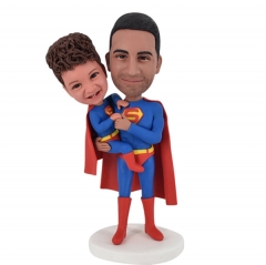 Super Dad and Daughter Bobbleheads Custom