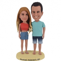 Beach Theme Couple Bobbleheads