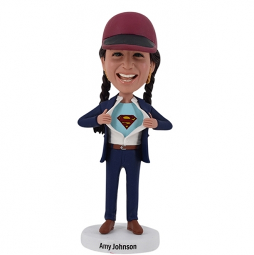 Supergirl Bobbleheads with braids