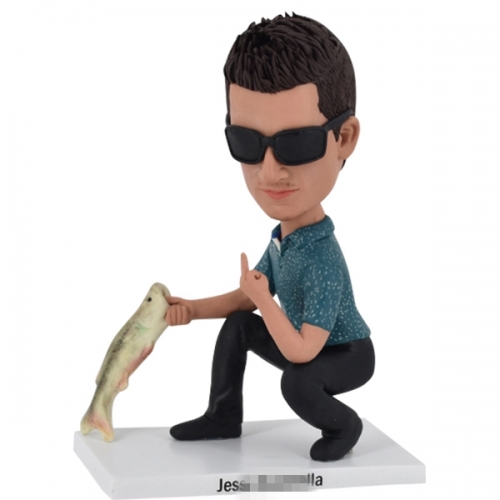 Custom Fishing bobble head with middle finger