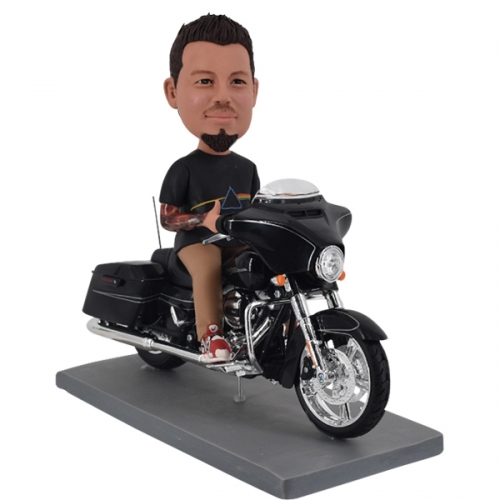 Custom bobble head Dad on Harley Davidson Street Glide