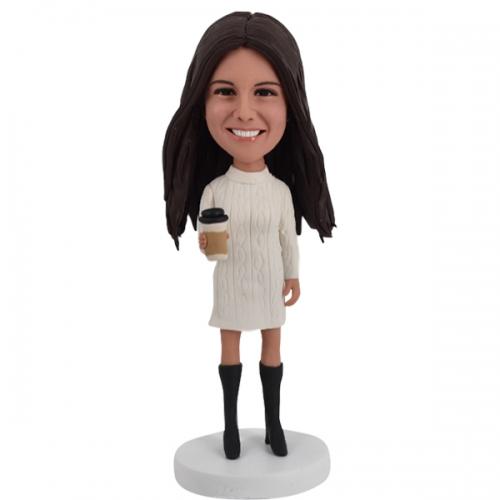 Custom bobble head with coffee