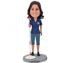 Custom Bobble head house cleaners maids with mop