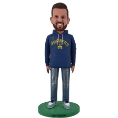 Bobblehead custom for mariners baseball fans with jeans