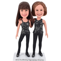 Sisters Bobbleheads for Two Women
