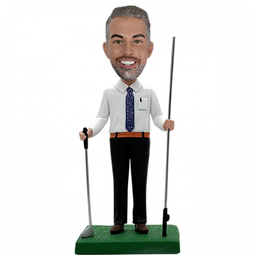 Custom Golf Bobblehead Golfer like fishing