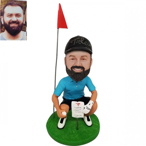 Golfer Bobblehead Playing Golf