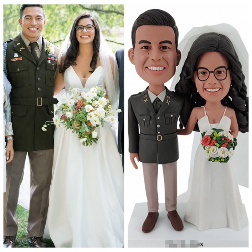Military Wedding Bobbleheads from photo