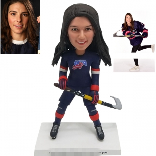 Custom Female Hockey Bobbleheads Rockets