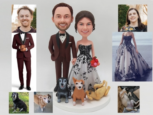 Custom Wedding Bobblehead Cake Topper from Picture