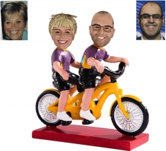 Double Bobblehead Customized couple on bike