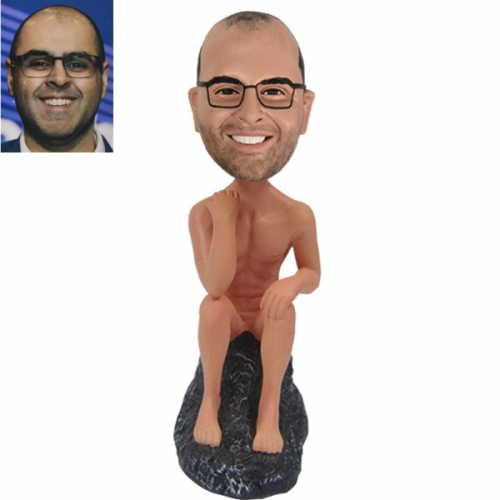 Custom Naked nude Bobblehead sitting