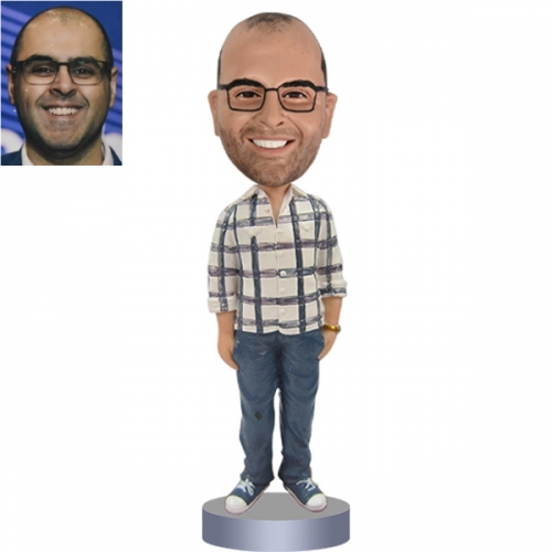 Bobblehead Custom in plaid shirt