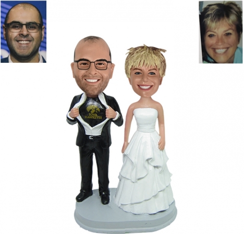 Custom bobbleheads Wedding Cake topper