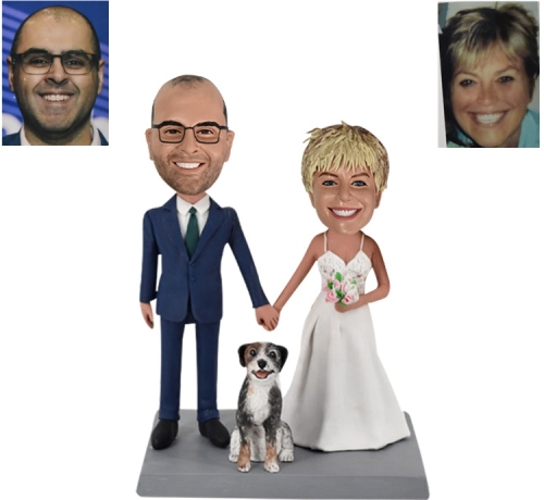 Custom wedding bobbleheads cake toppers