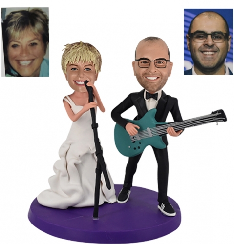 Custom wedding bobbleheads music theme