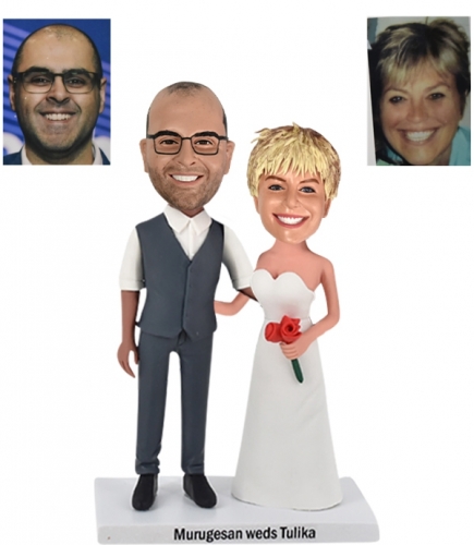 Custom wedding bobbleheads Country