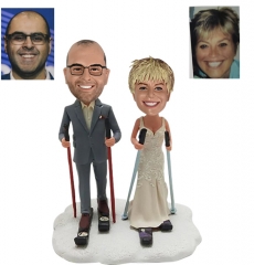 Custom Wedding Bobbleheads Skiing